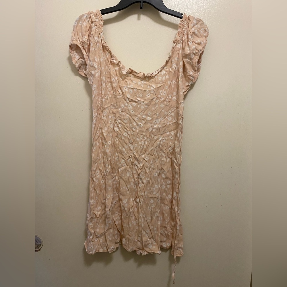Millibon Womens Mini Dress M Medium Beige White Daisy Daisies Bust 36”